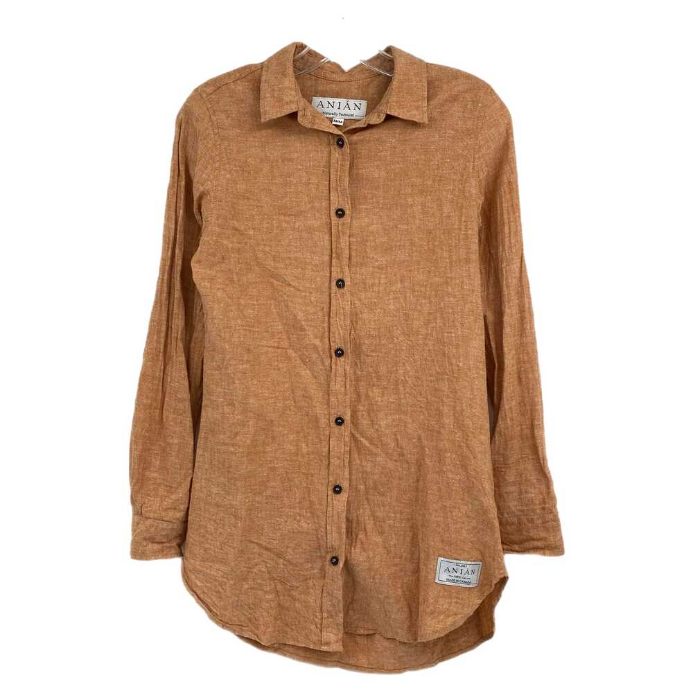 Anian Orange Hemp Cotton Button-Up Shirt | Women’s Medium